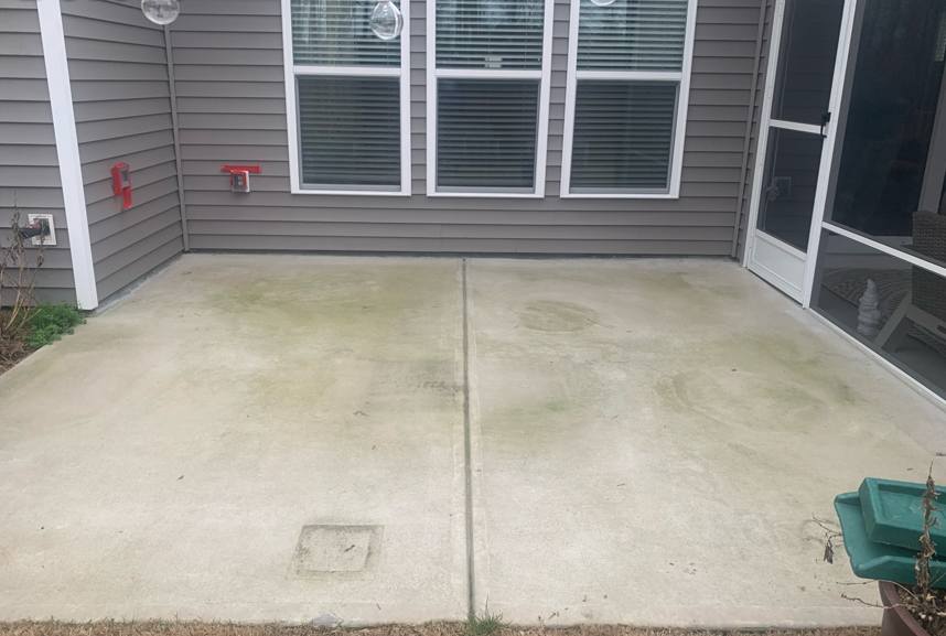 Concrete patio cleaning before
